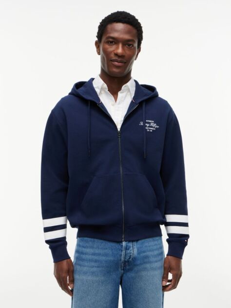 Μπλε Hoody Με Nautical Λογότυπο Και Φερμουάρ  Άνδρες