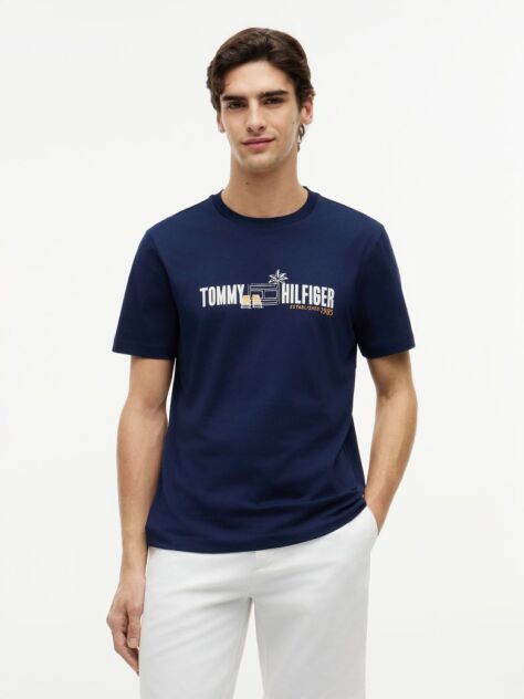 Blue Logo Graphic Jersey T-Shirt  Men