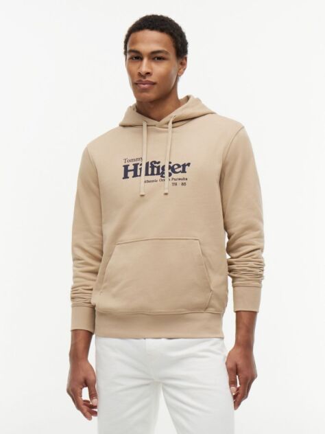 Beige Logo French Terry Hoody  Men