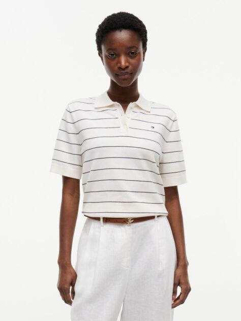 Multi Boxy Fit Jersey Polo Shirt  Women