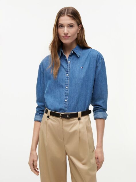 Μπλε Denim Πουκάμισο Σε Boxy Γραμμή  Γυναίκες