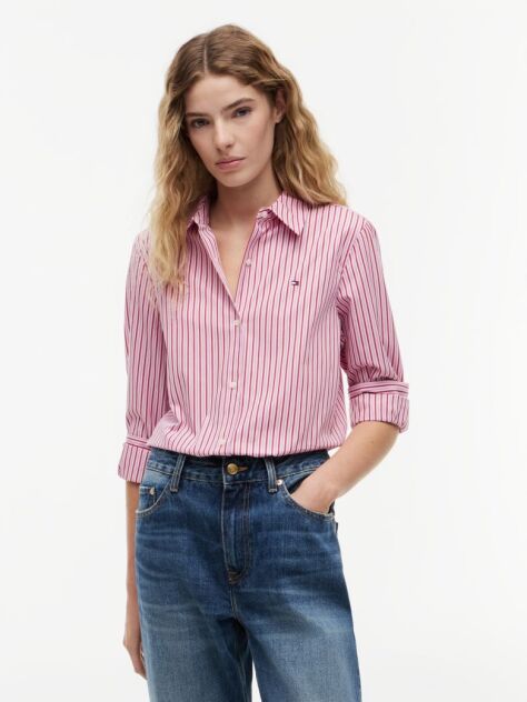 Multi Regular Fit Flag Embroidery Poplin Shirt  Women