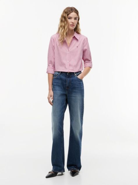 Multi Regular Fit Flag Embroidery Poplin Shirt  Women