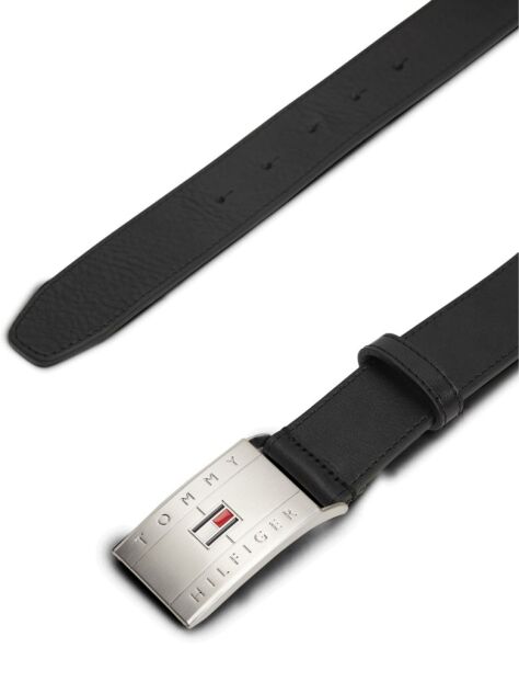 Black Flag Plaque Leather Belt  Men
