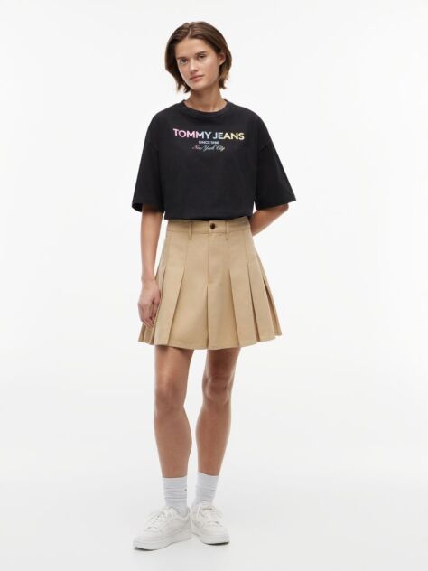 Μαύρο Oversized Βαμβακερό T-Shirt Με Ξεθωριασμένο Φινίρισμα  Γυναίκες
