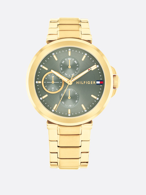 Green Stainless Steel Chain-Link Strap Watch  Women