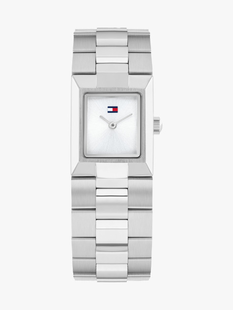 Silver Stainless Steel Square Dial Bracelet Watch  Women