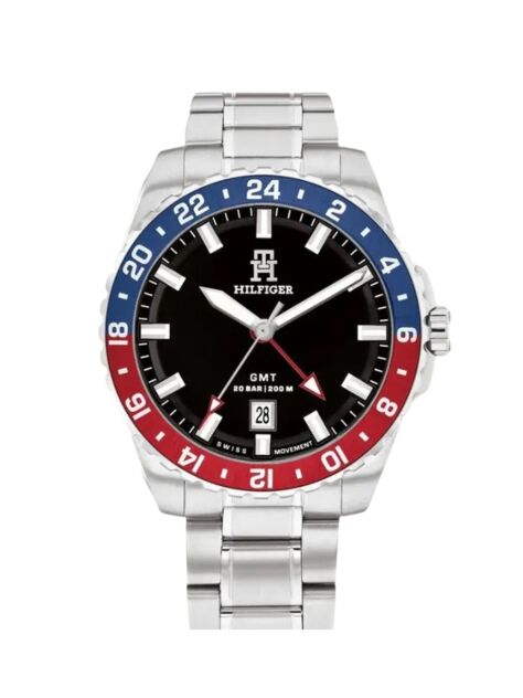 Black Stainless Steel Chain-Link Bracelet Watch  Men