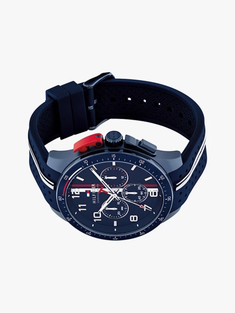 Blue Blue Silicone Strap Chronograph Watch  Men