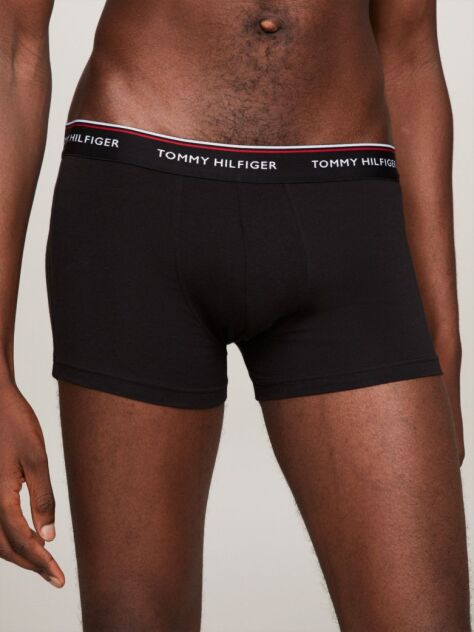Black 3-Pack Stretch Cotton Trunks  Men