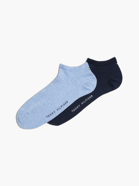 Blue 2-Pack Plain Trainer Socks  Men