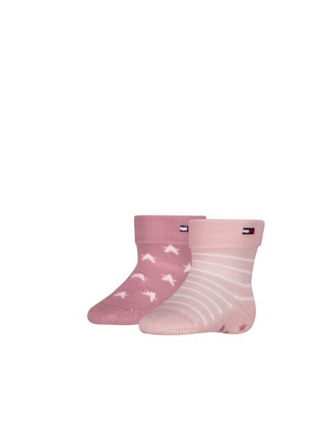 Pink Tommy Hilfiger Babies' Classic Socks 2 Pack  Newborn