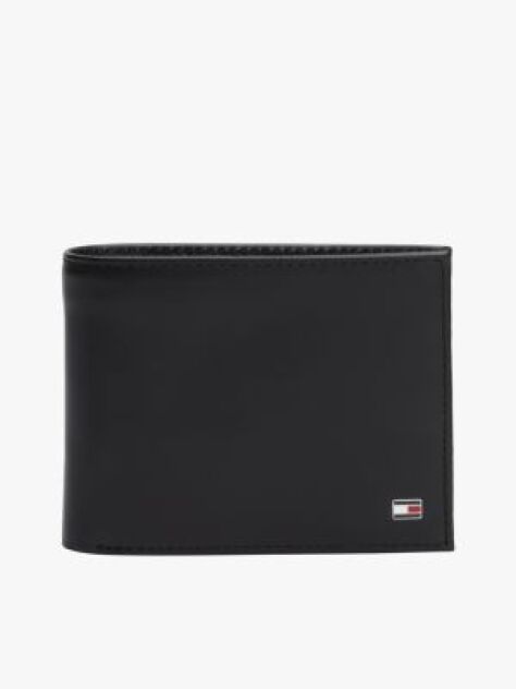 Black Leather Flap Wallet  Men