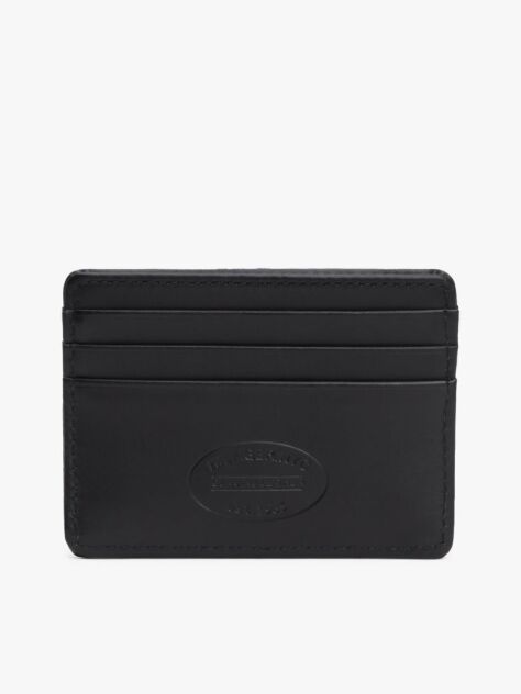 Black Leather Card Holder  Men