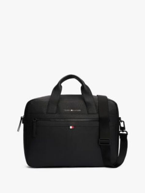 Black Essential Polyurethane Computer Bag  Men