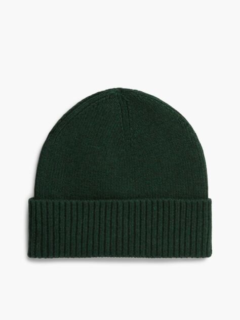 Green Hilfiger Flag Beanie With Cashmere  Men