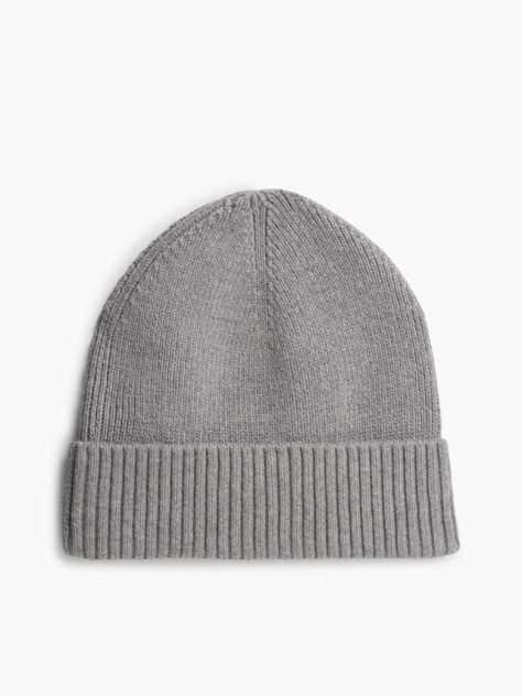 Grey Hilfiger Flag Beanie With Cashmere  Men