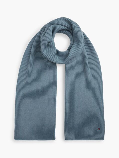 Blue Hilfiger Flag Embroidery Scarf with Cashmere  Men