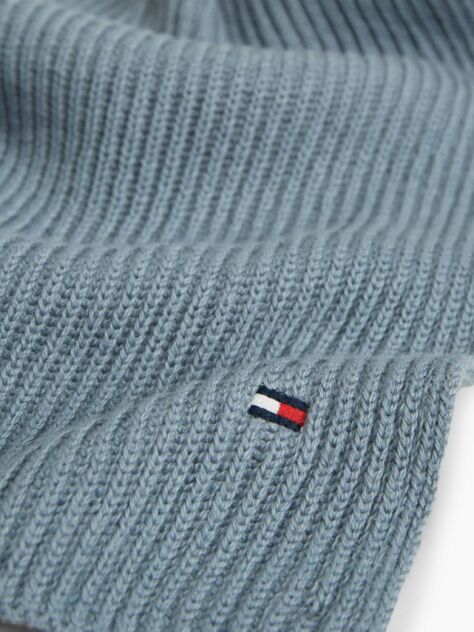 Blue Hilfiger Flag Embroidery Scarf with Cashmere  Men
