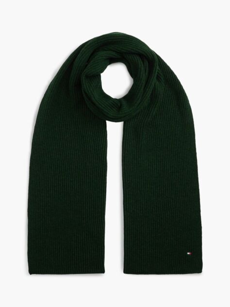Green Hilfiger Flag Embroidery Scarf with Cashmere  Men