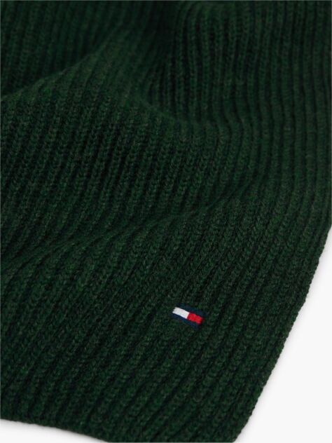 Green Hilfiger Flag Embroidery Scarf with Cashmere  Men
