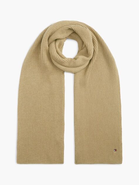Brown Hilfiger Flag Embroidery Scarf with Cashmere  Men