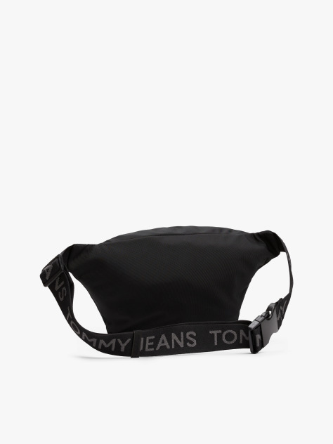Black Essential Repeat Logo Strap Bum Bag  Men