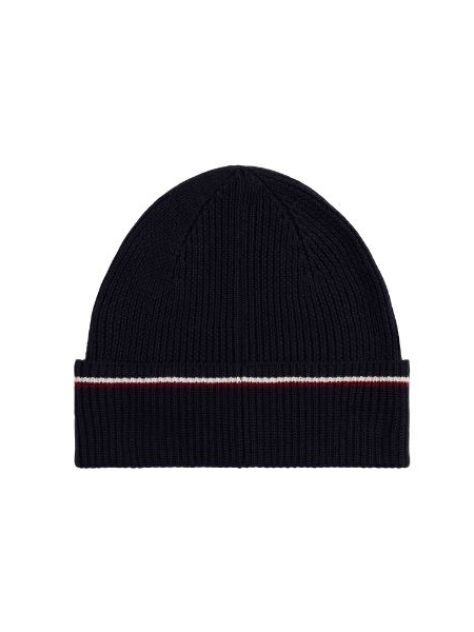 Blue Signature Tape Wool Blend Beanie  Men