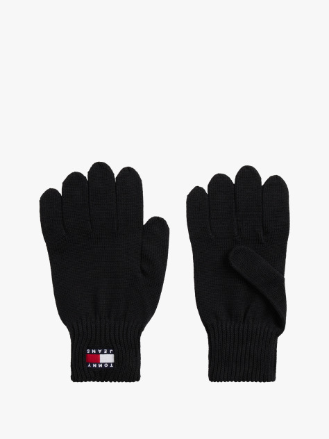 Black Heritage Rib-Knit Cuff Gloves  Men