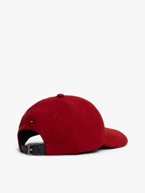 Red TH Crest Pure Wool Baseball Cap  Men