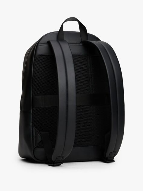 Black Hilfiger Flag Ribbed Pocket Dome Backpack  Men