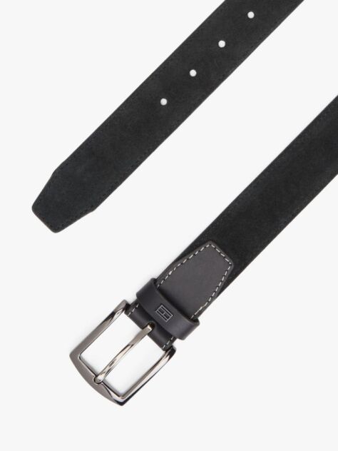 Black Denton Flag Plaque Suede Belt  Men