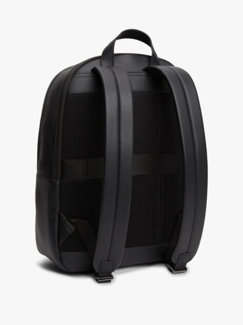 Black Logo Woven Pocket Dome Backpack  Men