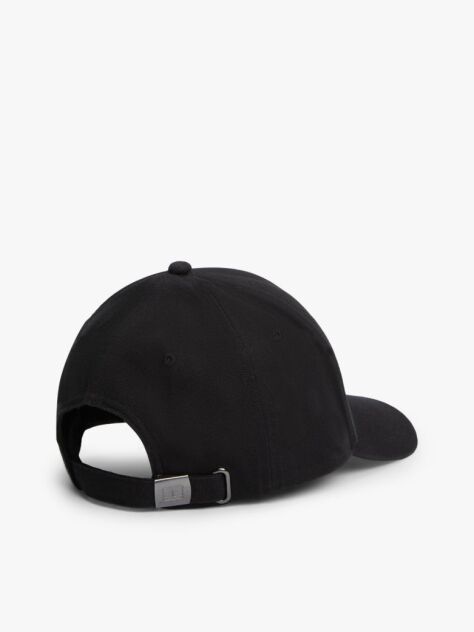 Black Logo Patch Canvas Baseball Cap  Men