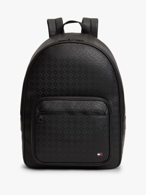 Black Embossed Flag Dome Backpack  Men