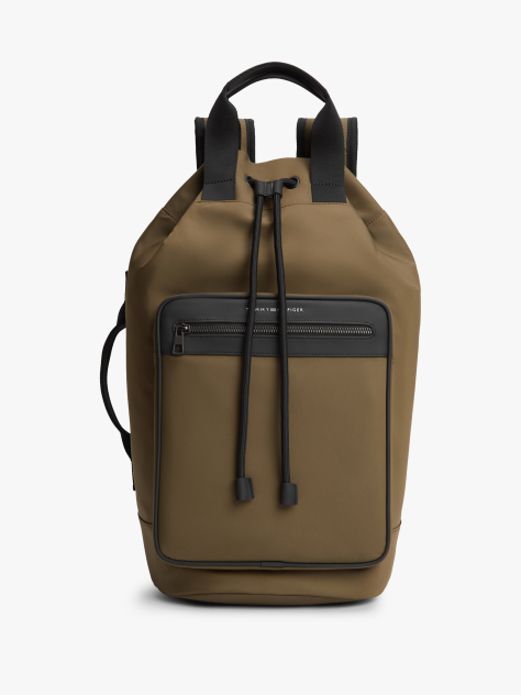 Green Metal Logo Crossbody Sling Bag  Men
