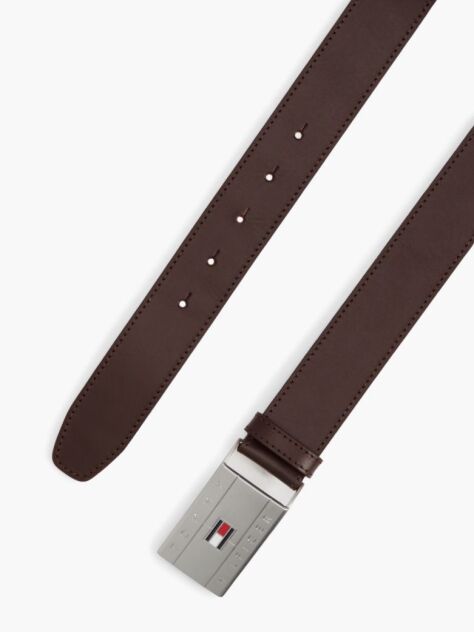 Brown Flag Plaque Leather Belt  Men