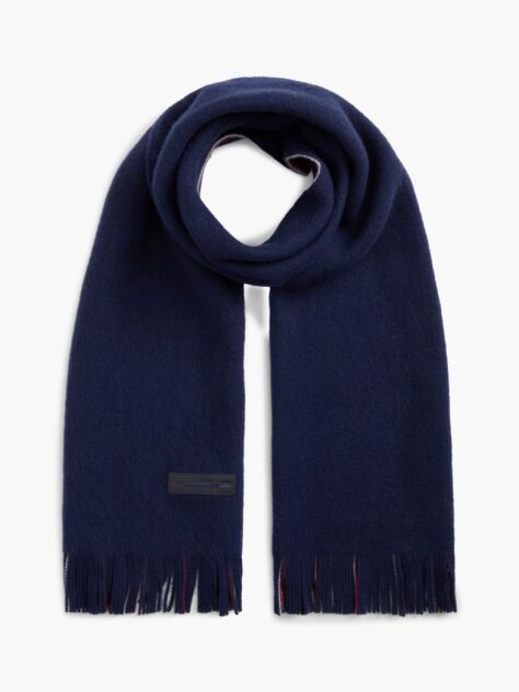 Blue Reversible Global Stripe Pure Wool Scarf  Men
