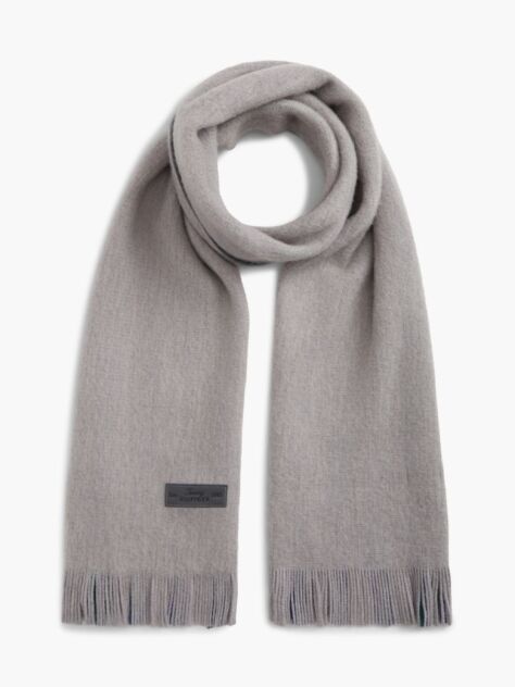 Grey Reversible Global Stripe Pure Wool Scarf  Men