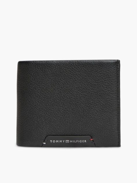 Black Corporate Leather Bifold Card And Coin Wallet  Men