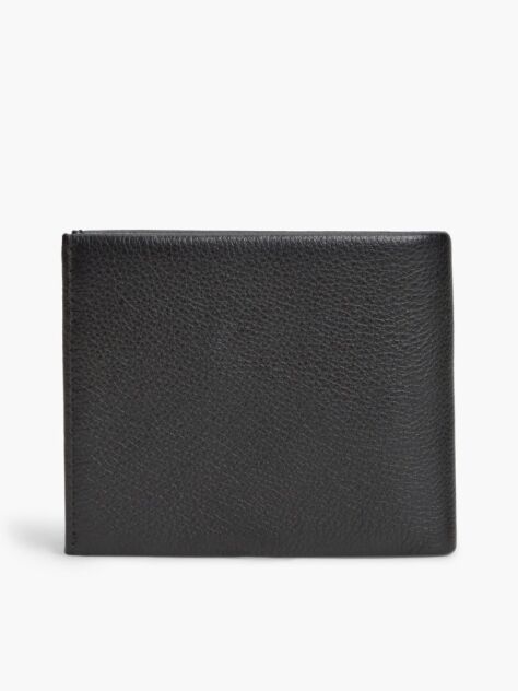 Black Corporate Leather Bifold Card And Coin Wallet  Men
