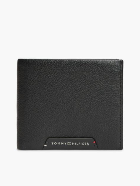 Black Corporate Leather Bifold Card And Coin Wallet  Men