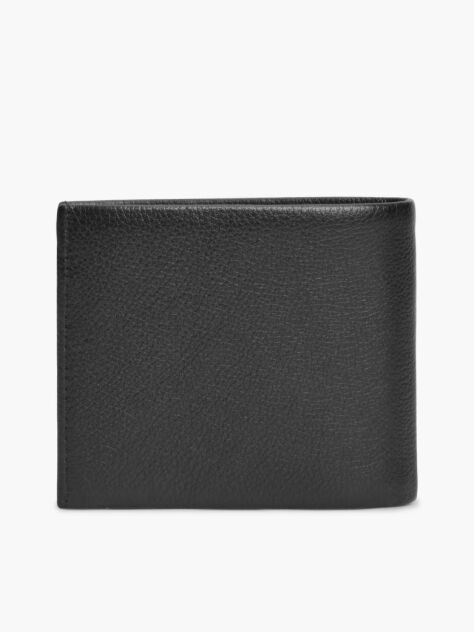 Black Corporate Leather Bifold Card And Coin Wallet  Men