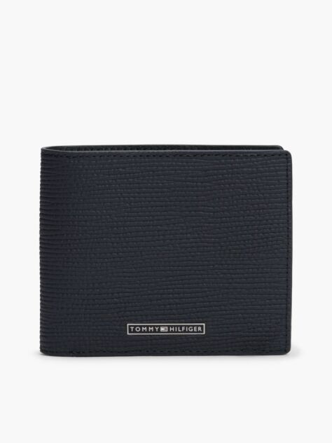 Blue TH Business Leather Bifold Card And Coin Wallet  Men