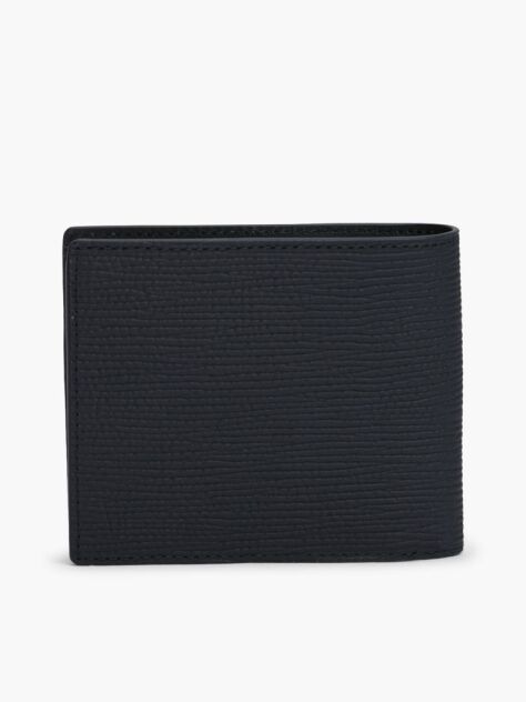 Blue TH Business Leather Bifold Card And Coin Wallet  Men