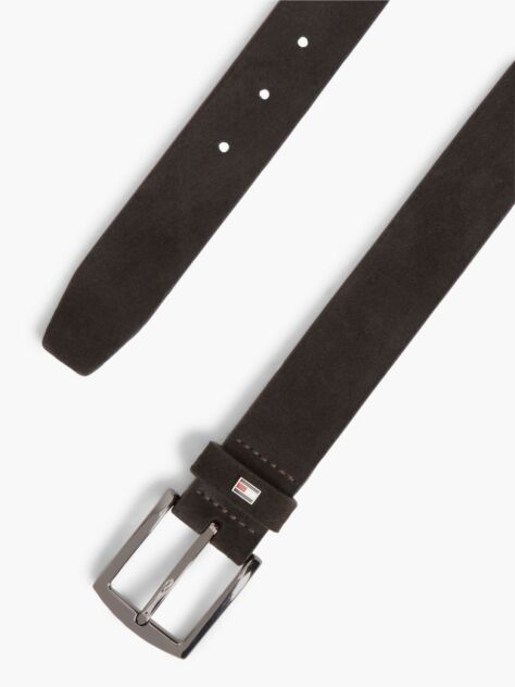 Brown Denton Square Buckle Suede Belt  Men