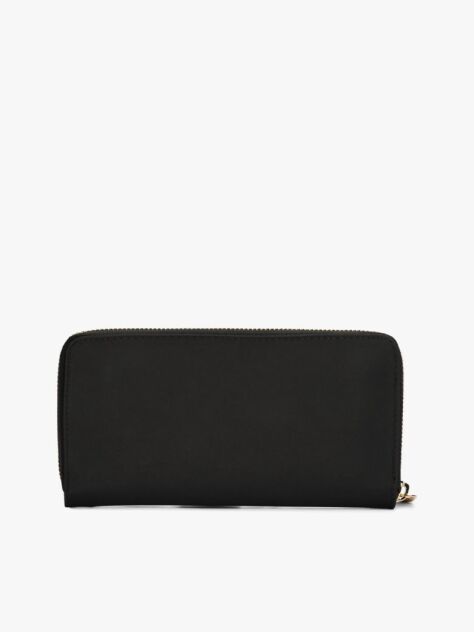 Black Large Textured Monogram Wallet  Women