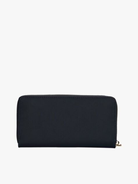 Blue Large Textured Monogram Wallet  Women
