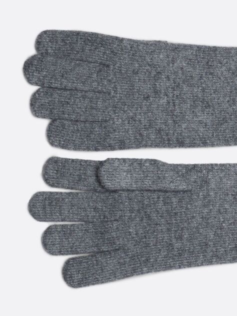 Grey TH Monogram Gloves With Cashmere  Women