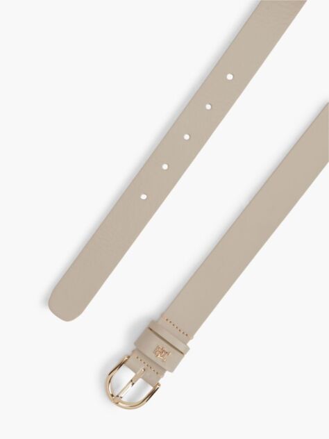 Μπεζ Essential TH Monogram Δερμάτινη Ζώνη  Γυναίκες